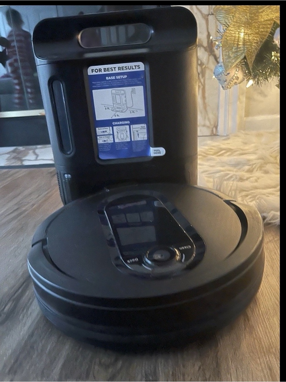 Black Robotic Vacuum Cleaner with Charging Dock - Smart Automatic Floor Cleaner